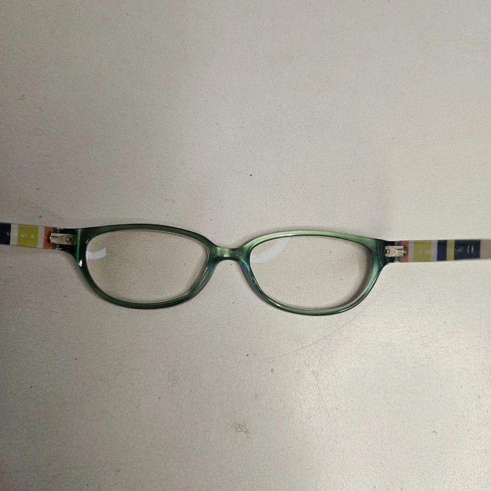 Kate‎ Spade Alvena 0X77 Teal Green Striped Oval Eyeglasses Frames 130mm Womens